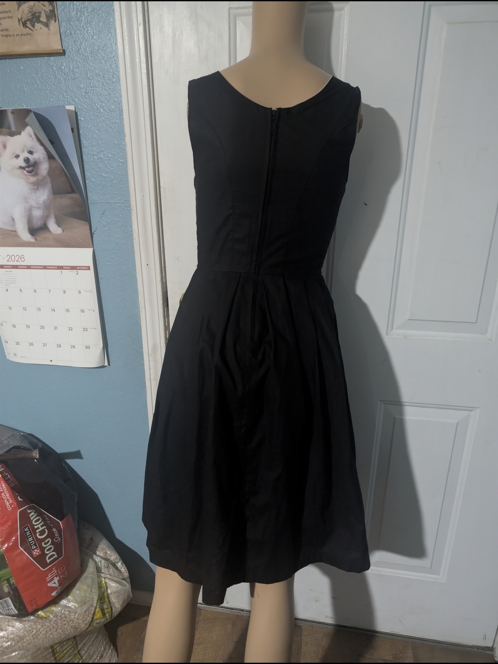 Edelnce Black Dirndl-Style Dress with Blue Embroidered Bodice - Picture 3 of 5